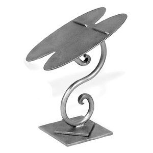 Short Double Shoe Stand - Steel With Scroll Post